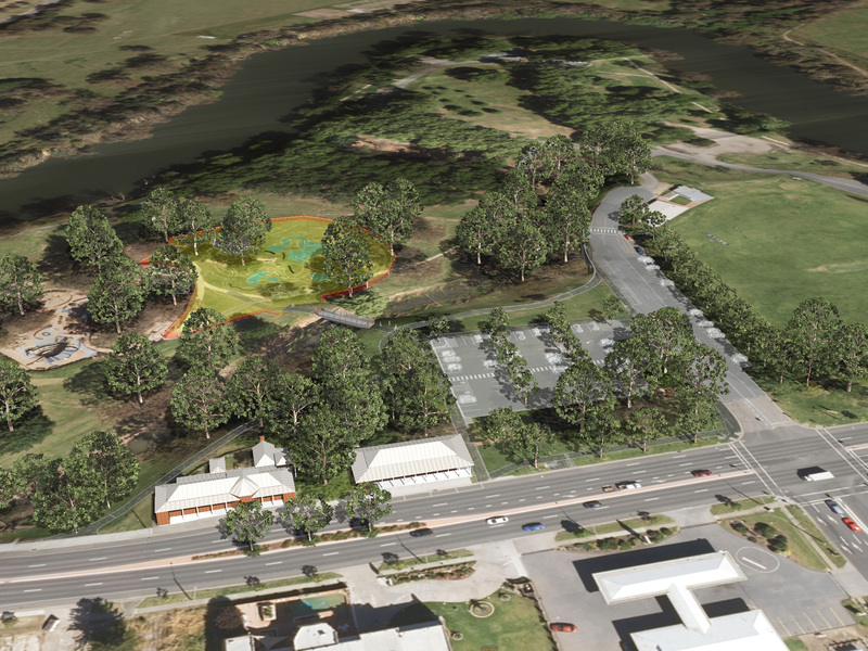 Australia Park Car Park with a decreased car park size to the revised concept