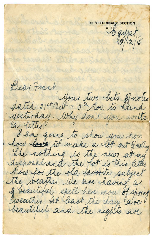 Letter to Frank from 'Jackie'