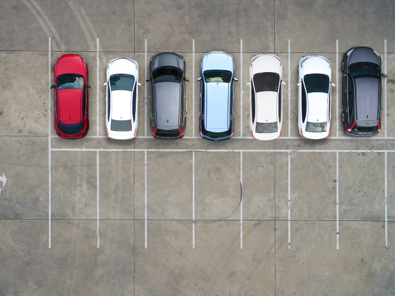 Cars parked in a parking lot