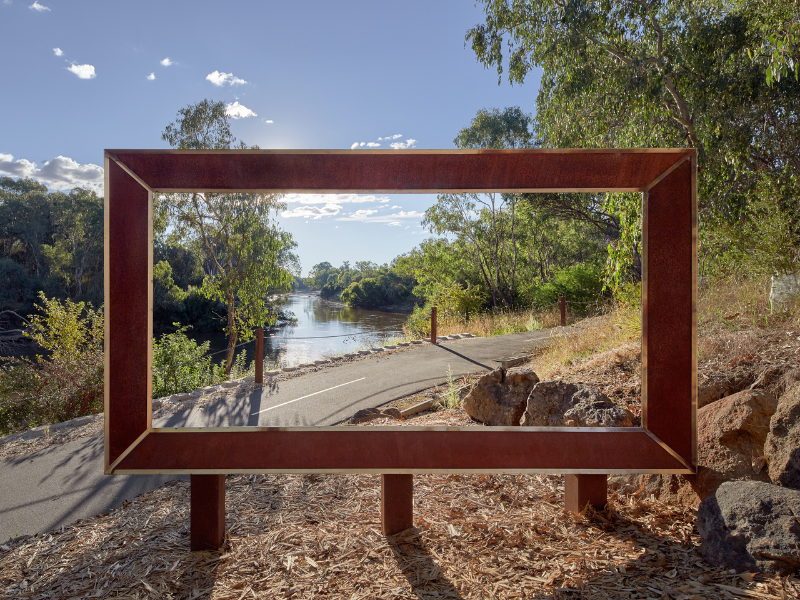 The Bigger Picture Yindyamarra Sculpture Trail 2022. Artwork- The Bigger Picture. Artist- Katrina Weston. Photographer- Jeremy Weihrauch. 5749